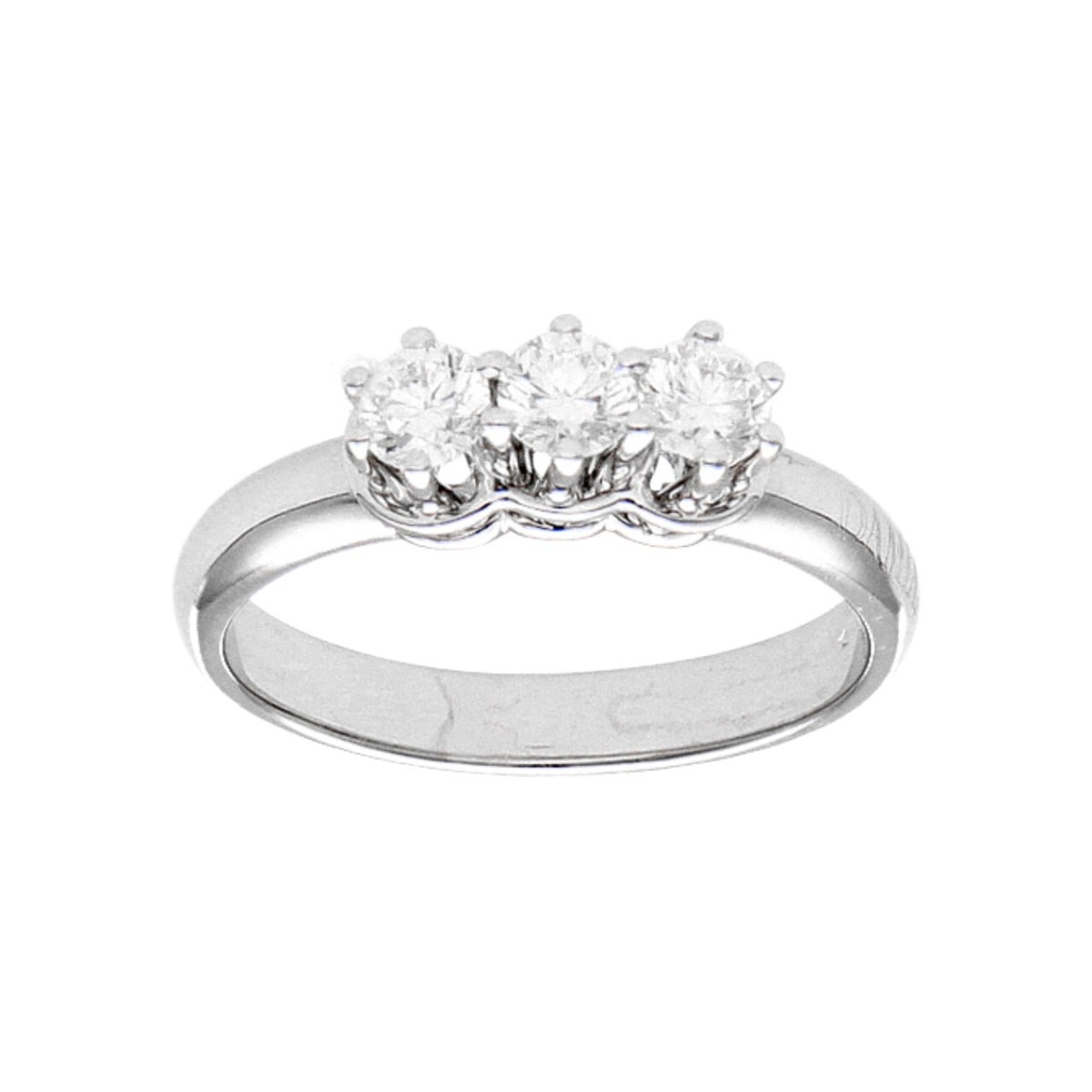 Anello Trilogy di Brillantezza Oro Bianco 18k Diamanti Naturali SG4988