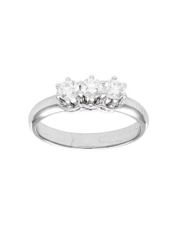 Anello Trilogy di Brillantezza Oro Bianco 18k Diamanti Naturali SG4988