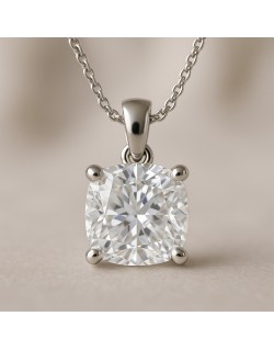 Ciondolo con Diamante Cuscino in Oro Bianco 18k SG32218