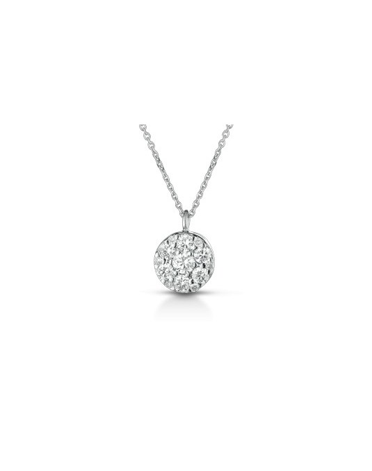 CIONDOLO PUNTO LUCE IN ORO BIANCO 18 K CON DIAMANTE NATURALE E VVS