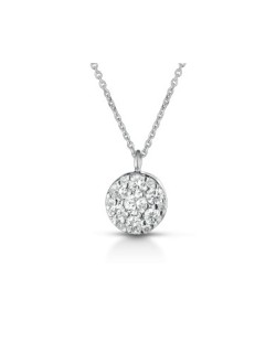 CIONDOLO PUNTO LUCE IN ORO BIANCO 18 K CON DIAMANTE NATURALE E VVS