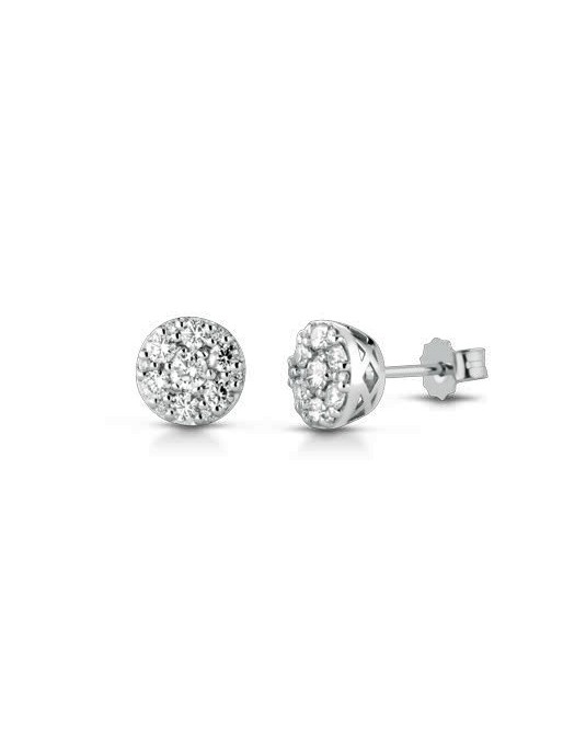 ORECCHINI FANTASIA IN ORO BIANCO 18 K CON DIAMANTI NATURALI E VVS