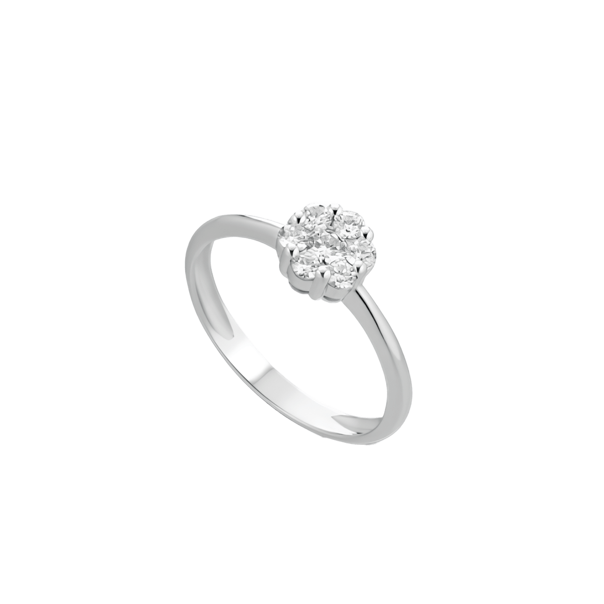 Anello Fiore di Diamanti in Oro Bianco 18K E VVS2 SG92406