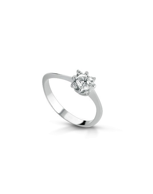 ANELLO FANTASIA IN ORO BIANCO 18 K CON DIAMANTI NATURALI E VVS