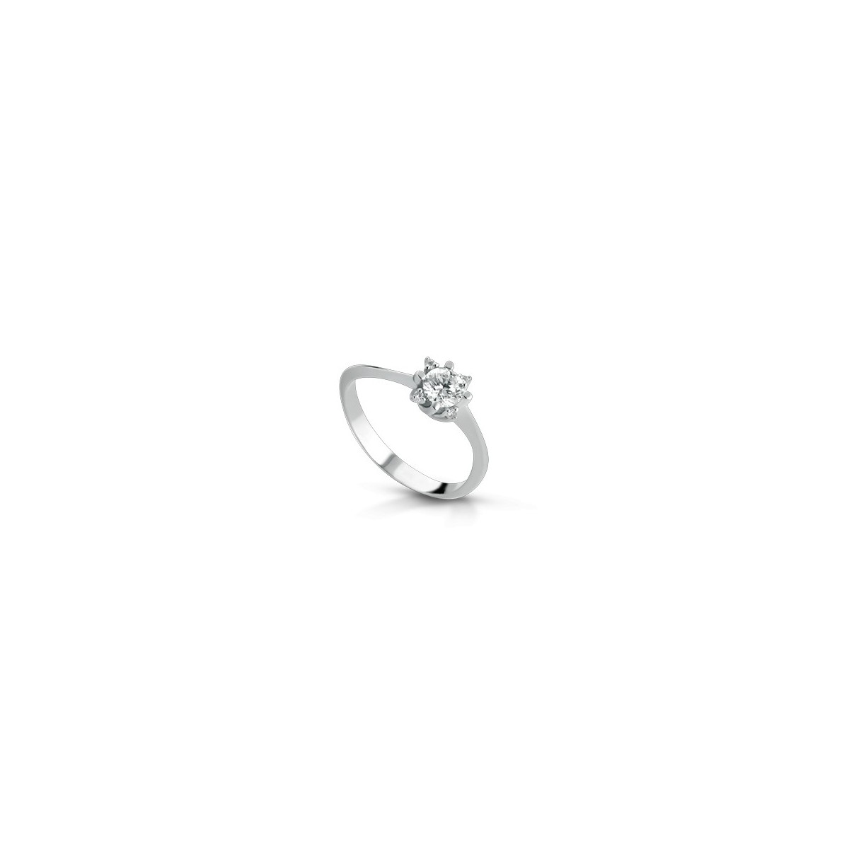 ANELLO FANTASIA IN ORO BIANCO 18 K CON DIAMANTI NATURALI E VVS