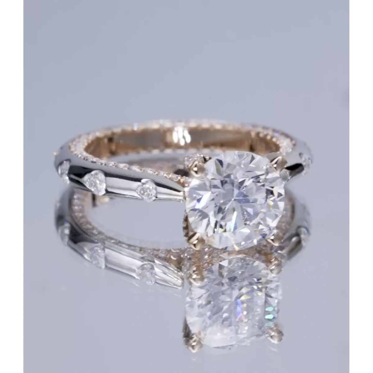 Anello Solitario Oro Bicolore (750) Diamanti Naturali 3 carati SG32169