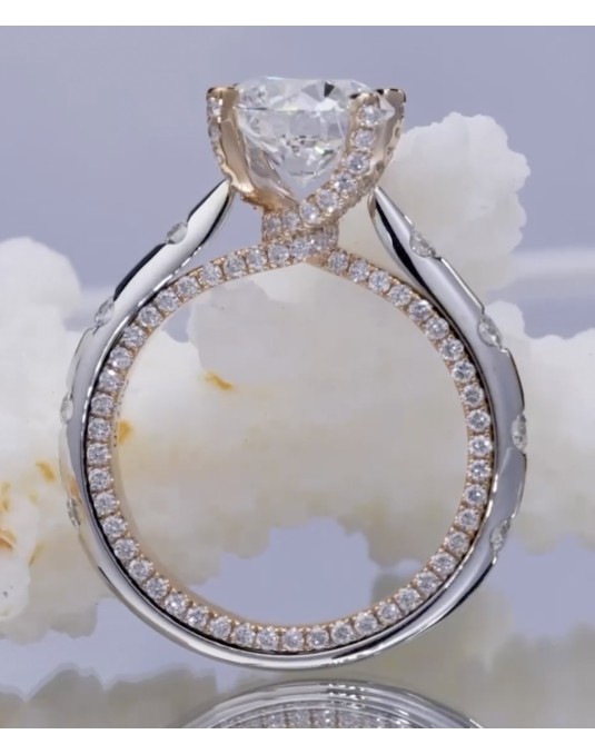 Anello Solitario Oro Bicolore (750) Diamanti Naturali 3 carati SG32169