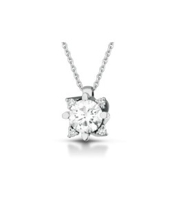 CIONDOLO FANTASIA IN ORO BIANCO 18 K CON DIAMANTI NATURALI E VVS