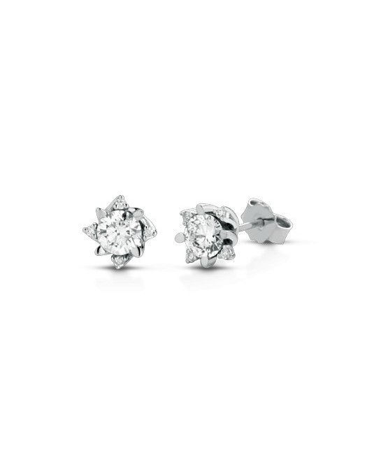 ORECCHINI FANTASIA IN ORO BIANCO 18 K CON DIAMANTI NATURALI E VVS