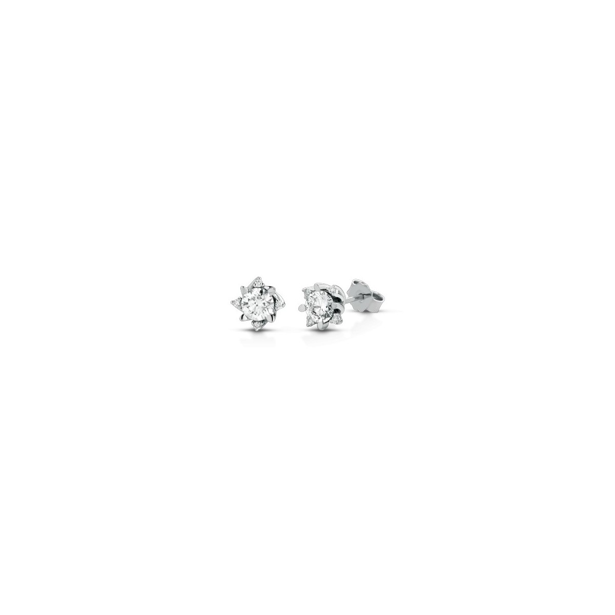 ORECCHINI FANTASIA IN ORO BIANCO 18 K CON DIAMANTI NATURALI E VVS