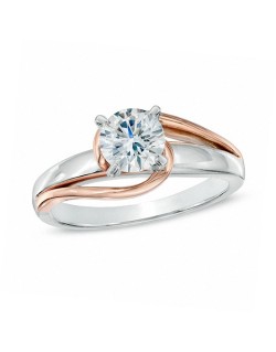 Solitario Intrecciato Oro Bicolore 18k