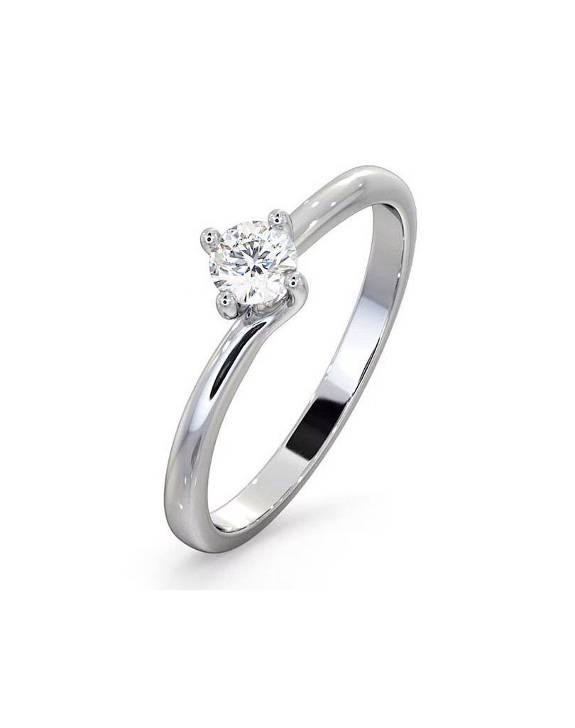 ANELLO CON DIAMANTE MODELLO VALENTINO IN ORO BIANCO 18K