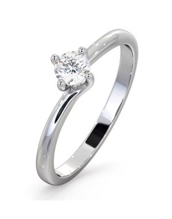 ANELLO CON DIAMANTE MODELLO VALENTINO IN ORO BIANCO 18K