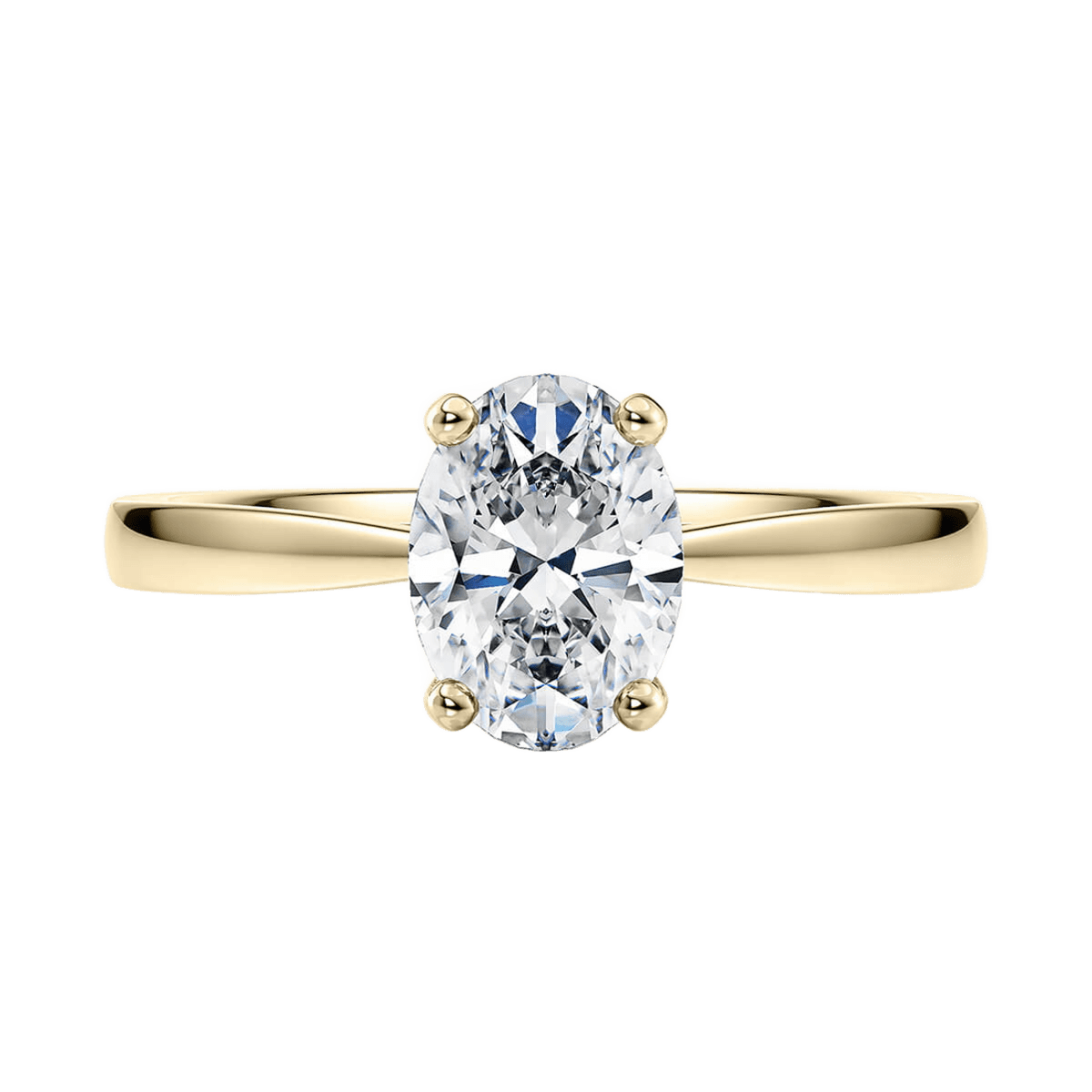 Anello Solitario Luce Ovale Oro 18k con Diamante Naturale 0.40 carati
