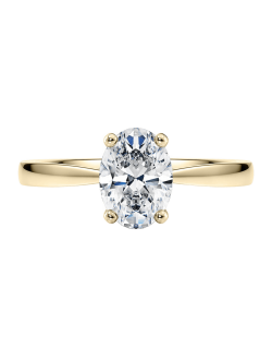Anello Solitario Luce Ovale Oro 18k con Diamante Naturale 0.40 carati