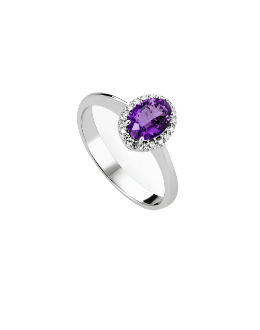 Anello Royal Amethyst Oro Bianco 18k SG03035