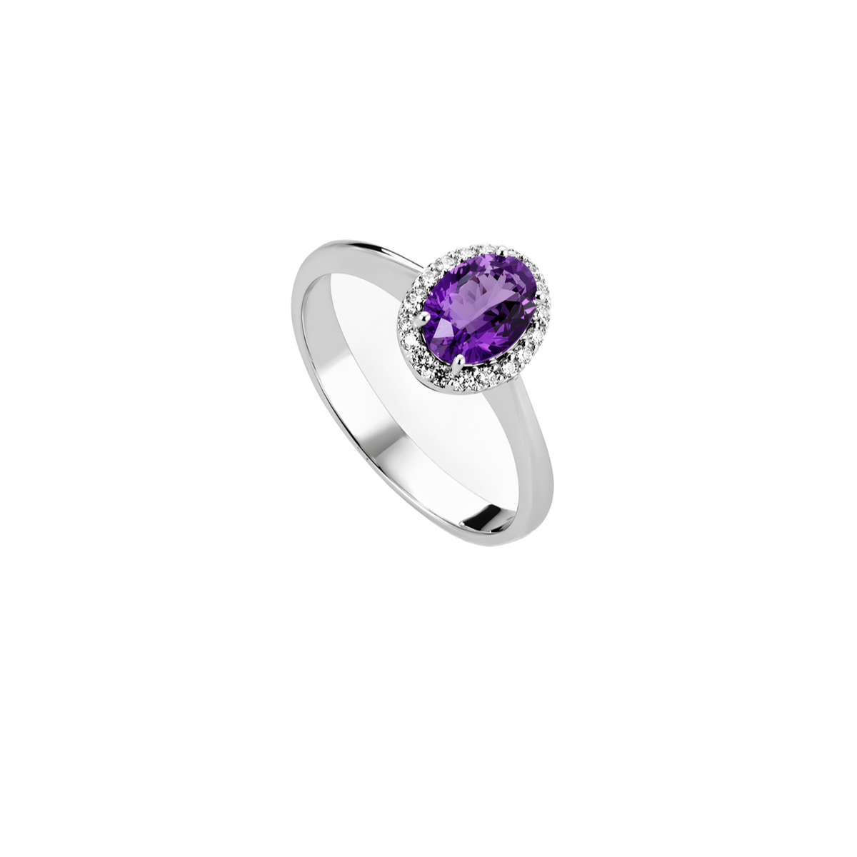Anello Royal Amethyst Oro Bianco 18k SG03035