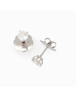 Orecchini Modello Tiffany in Oro Bianco con diamanti 1.52 carati