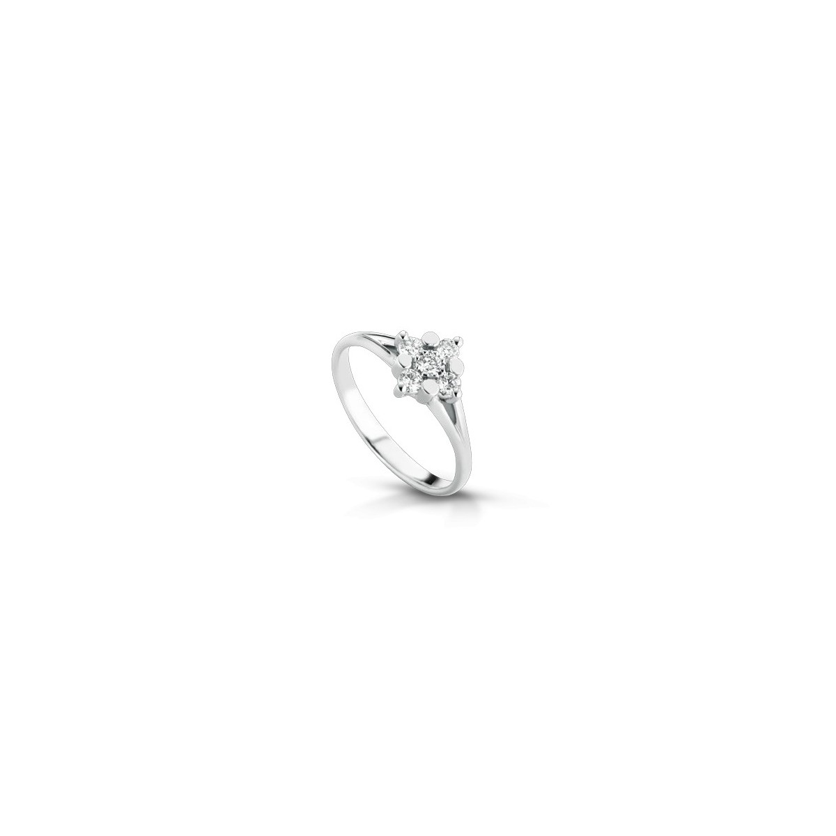 ANELLO FANTASIA IN ORO BIANCO 18 K CON DIAMANTI NATURALI E VVS