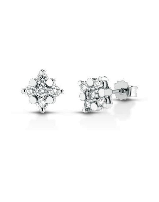 ORECCHINI FANTASIA IN ORO BIANCO 18 K CON DIAMANTI NATURALI E VVS