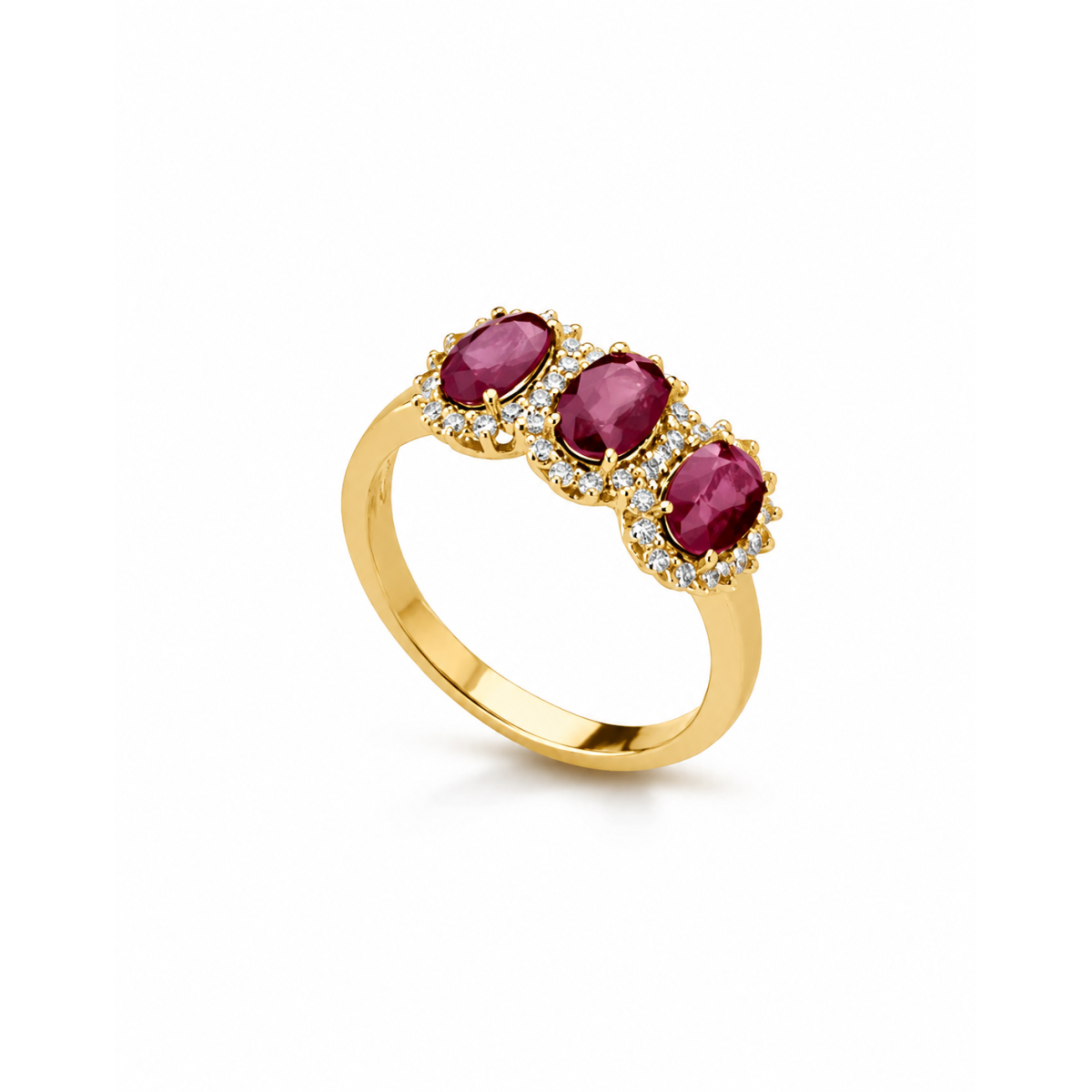 Anello Trilogy Rubini e Diamanti Naturali SG32785