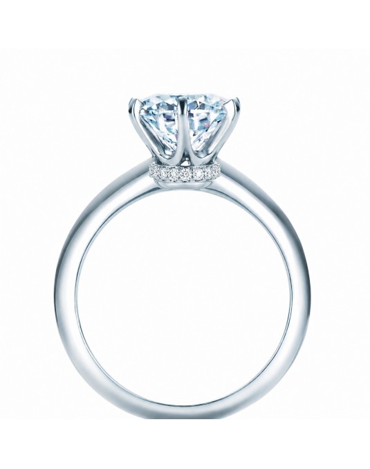 Solitario Crown Pavé Oro Bianco 18k SG09583