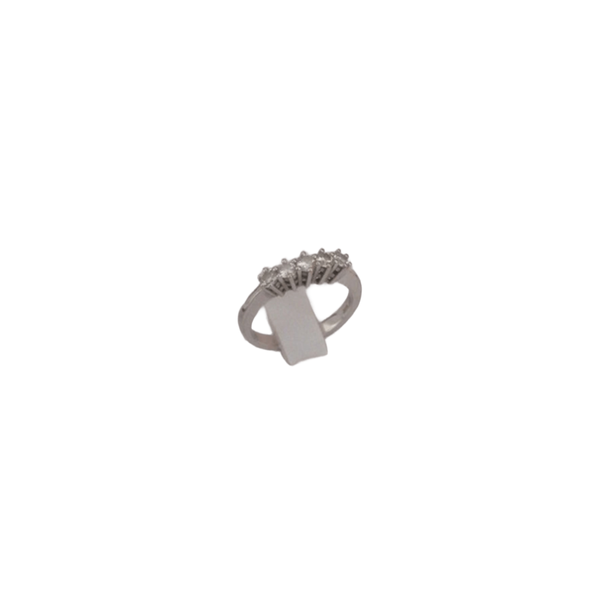 Anello Riviera Cinque Luci in Oro Bianco 18k SG21784