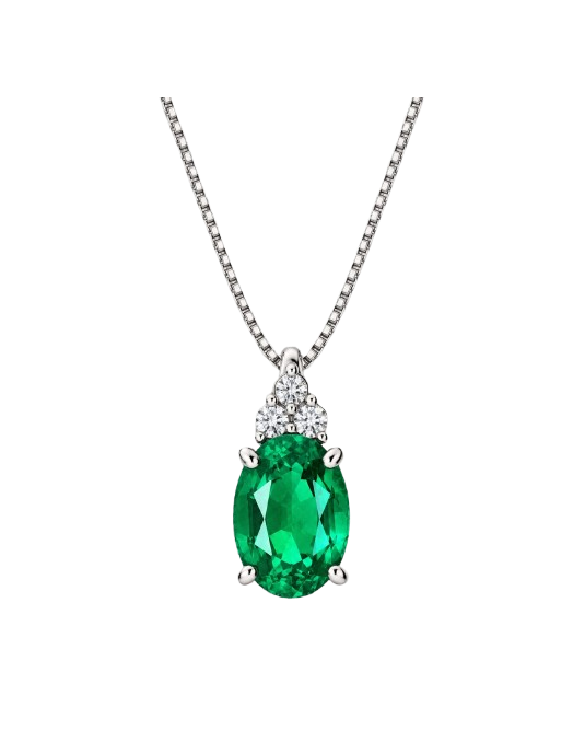 Ciondolo Smeraldo e Diamanti Naturali SG93254