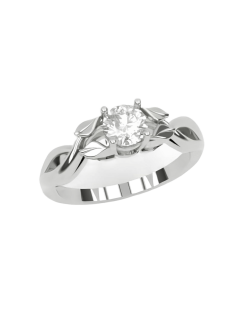 Solitario Foglie di Luce in Oro Bianco 18k SG29360