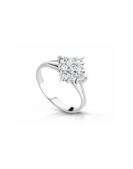 ANELLO FANTASIA IN ORO BIANCO 18 K CON DIAMANTI NATURALI E VVS