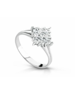 ANELLO FANTASIA IN ORO BIANCO 18 K CON DIAMANTI NATURALI E VVS