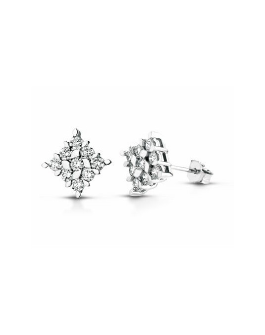 ORECCHINI FANTASIA IN ORO BIANCO 18 K CON DIAMANTI NATURALI E VVS