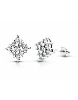 ORECCHINI FANTASIA IN ORO BIANCO 18 K CON DIAMANTI NATURALI E VVS
