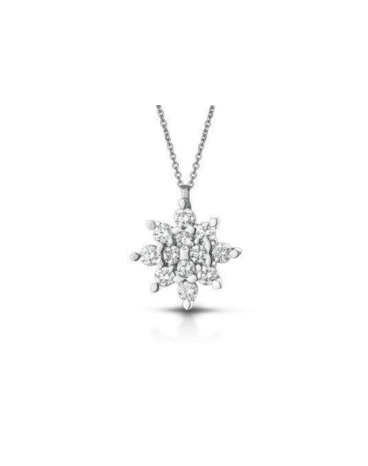 CIONDOLO FANTASIA IN ORO BIANCO 18 K CON DIAMANTI NATURALI E VVS