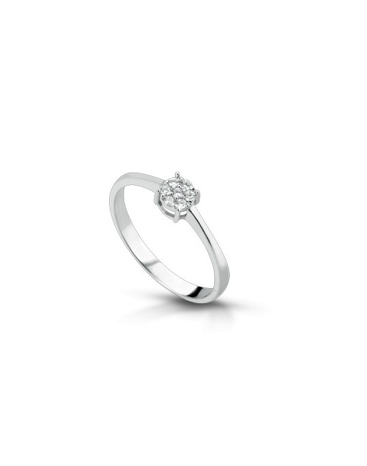 ANELLO FANTASIA IN ORO BIANCO 18 K CON DIAMANTI NATURALI E VVS