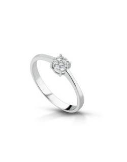 ANELLO FANTASIA IN ORO BIANCO 18 K CON DIAMANTI NATURALI E VVS