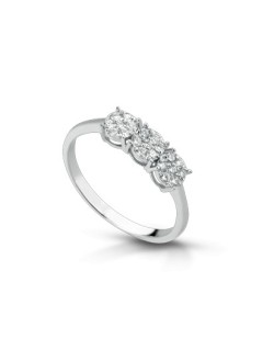 ANELLO TRILOGY IN ORO BIANCO 18 K CON DIAMANTI NATURALI E VVS