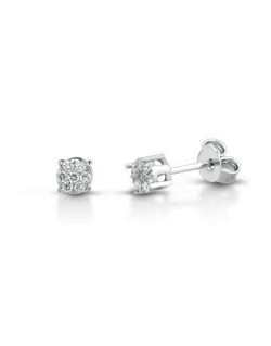 ORECCHINI FANTASIA IN ORO BIANCO 18 K CON DIAMANTI NATURALI E VVS
