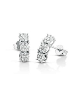 ORECCHINI TRILOGY IN ORO BIANCO 18 K CON DIAMANTI NATURALI E VVS