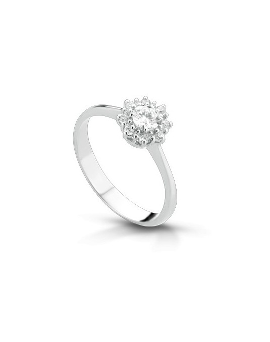 ANELLO FANTASIA IN ORO BIANCO 18 K CON DIAMANTI NATURALI E VVS