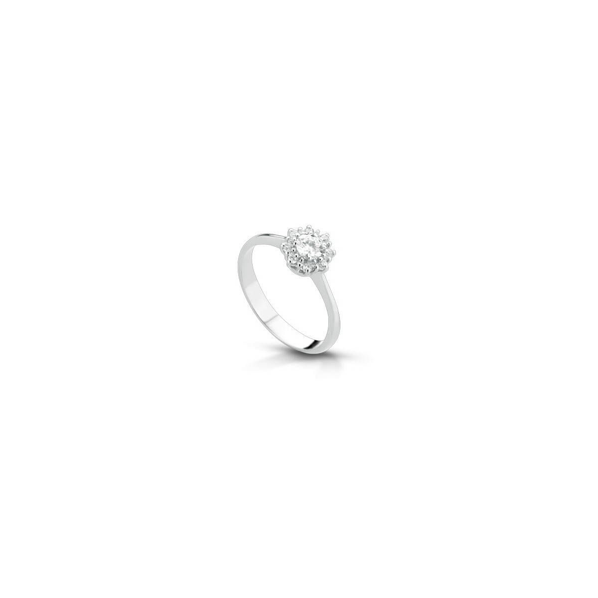 ANELLO FANTASIA IN ORO BIANCO 18 K CON DIAMANTI NATURALI E VVS