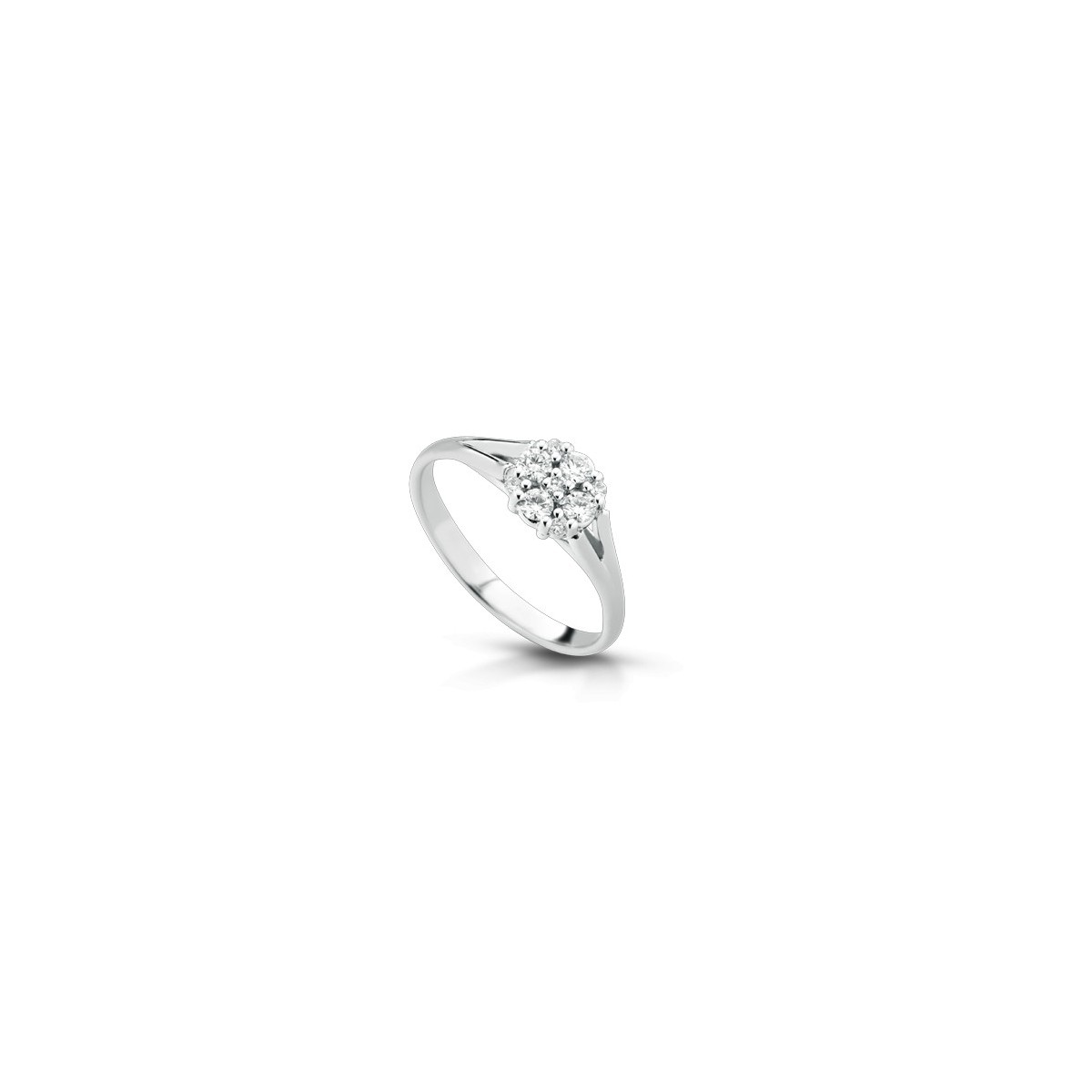ANELLO FANTASIA IN ORO BIANCO 18 K CON DIAMANTI NATURALI E VVS