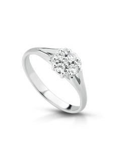 ANELLO FANTASIA IN ORO BIANCO 18 K CON DIAMANTI NATURALI E VVS