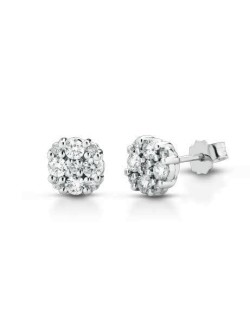 ORECCHINI FANTASIA IN ORO BIANCO 18 K CON DIAMANTI NATURALI E VVS