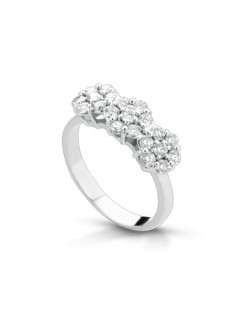 ANELLO TRILOGY IN ORO BIANCO 18 K CON DIAMANTI NATURALI E VVS