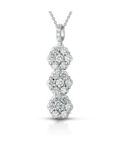 CIONDOLO FANTASIA IN ORO BIANCO 18 K CON DIAMANTI NATURALI E VVS