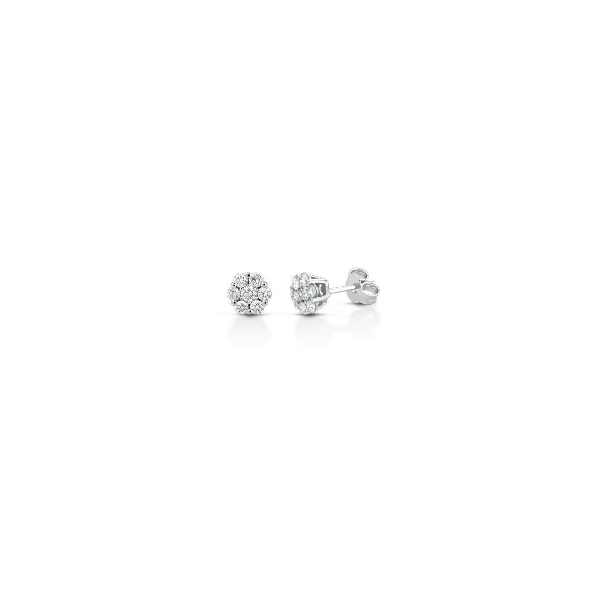 ORECCHINI FANTASIA IN ORO BIANCO 18 K CON DIAMANTI NATURALI E VVS
