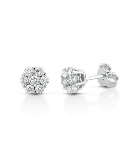 ORECCHINI FANTASIA IN ORO BIANCO 18 K CON DIAMANTI NATURALI E VVS