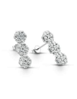 ORECCHINI FANTASIA IN ORO BIANCO 18 K CON DIAMANTI NATURALI E VVS