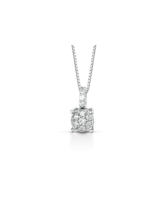 CIONDOLO FANTASIA IN ORO BIANCO 18 K CON DIAMANTI NATURALI E VVS